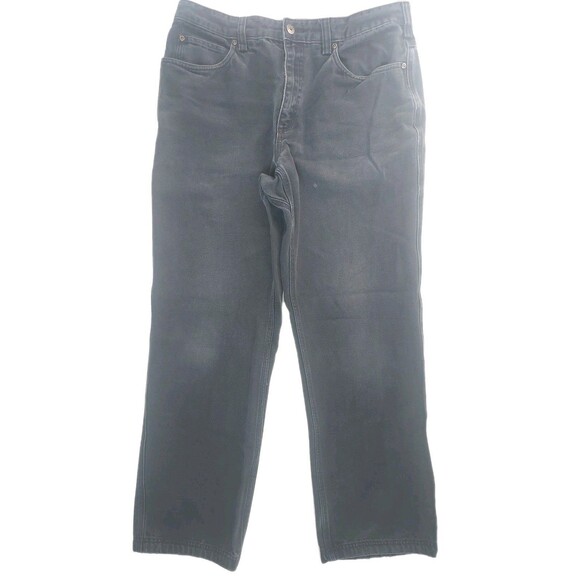 Mens Duluth Trading Blue Flex Ballroom Canvas Straight Leg 5 Pocket Jeans 36x32 - Picture 1 of 8